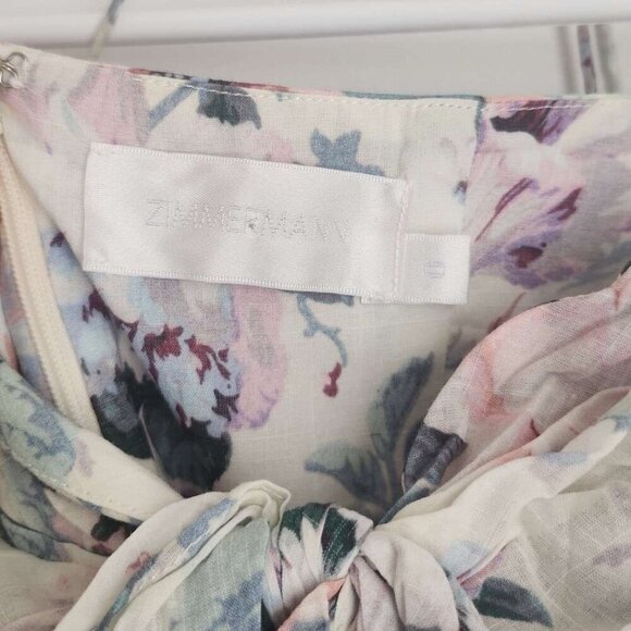 Seen on Anne Hathaway! Zimmermann Romantic Jasper Tie Halter Dress Size 0 b106 - Picture 12 of 14